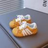 Sapatos Casuais Infantis 2025 Outono Novo Estilo Coreano Laço Renda Renda Única Malha Respirável Sapatos de Treinamento Moral para Meninas