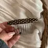 Pinza para el pelo de lunares estilo coreano con flequillo, Pasador alto y exquisito para moño, Peine de dientes de hierro, Pasador