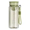 Taza linda y práctica, taza de té de plástico simple y transparente con colador de té, diseño elegante, perfecta para que las niñas la lleven en sus bolsos, y se puede personalizar con un logotipo impreso