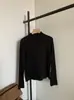 Otoño e Invierno 2024 Nuevo Simple Alta Densidad Cálido Mousse Cachemir Cuello Semi Alto Manga Larga Camisa Base Top para Mujer