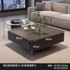 Mesa de centro quadrada italiana de pedra de luxo de alta qualidade, pequena, moderna, simples, para sala de estar, casa, mesa de chá preta