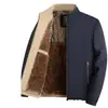 Abrigo Engrosado Forrado de Felpa de Grafeno para Hombres de Mediana Edad y Mayores, Chaqueta Cálida de Invierno Nueva para Hombres de Negocios, Holgada, de Papá