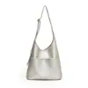 Bolso Bandolera Simple Retro Europeo y Americano para Mujer, Bolso de Hombro Casual de Gran Capacidad, Bolso Tote de Mano de Cuero Suave con Textura PU, Color Sólido