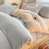 2026 Nuevo Juego de Ropa de Cama de Lana de Leche de Cuatro Piezas Invierno Espesado Coral Franela Ropa de Cama Funda de Edredón Sábana Juego de Tres Piezas