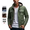 Chaqueta europea transfronteriza talla 2026 nueva, estilo ropa de trabajo, moda casual de primavera y otoño para hombre, chaqueta con capucha desmontable, bestseller de Amazon