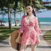 Traje de baño para pareja Nuevo Coreano de una pieza con falda Conservador Parque Acuático Playa Luna de Miel Pantalones de Playa para Hombre Traje de baño para pareja