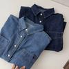 [Recomendación Principal] Estilo Coreano Casual Casual de Principios de Otoño Más Fácil de Combinar Camisa de Mezclilla para Mujer Holgada Casual Más Fácil de Combinar Top Tops