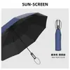 Paraguas de Sol de Goma Negra UV Paraguas Sombrilla Paraguas Automático de Doble Propósito para Sol y Lluvia Sentido Avanzado Protección Solar Protección UV