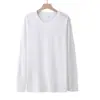 Camiseta de Manga Larga de Algodón Peinado 180g con Logo Impreso Personalizado Cuello Redondo Top Casual para Uniformes de Equipo Eventos