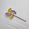 Chaveiro Pingente Moinho de Vento Pequeno Doce de Acrílico Colorido Gradiente Estilo Primavera Acessórios para Joias DIY