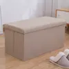 Banqueta de Almacenamiento Rectangular Caja de Almacenamiento Plegable Banqueta para Cambiar Zapatos Banqueta de Sofá Caja Organizadora Caja de Almacenamiento de Tela