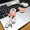 Caja de almacenamiento para cables de datos, forma linda de corazón, bolsa de almacenamiento de cuero portátil, organizador de escritorio para auriculares y cables de carga