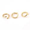 Accesorios de anillo abierto de acero inoxidable directo de fábrica, accesorios para pulsera y collar con baño de vacío de acero de titanio de oro de 18 quilates