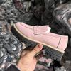 2025 Novos Mocassins Primavera e Outono Plus Size Casual Sandy Estilo Britânico Sapatos Femininos Salto Grosso Sola Grossa Comércio Exterior Vintage