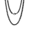 Cadena imperial de 4 mm de ancho multicolor de estilo ins europeo y americano para hip hop, cadena trasera bizantina de acero de titanio, accesorios de collar de acero inoxidable