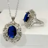 TikTok Live Selling Anel Pingente Princesa Imperial Real Safira Sintética Colar Pingente Flor Colar