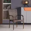 Silla de Ratán Balcón Silla para Ancianos Hogar Adulto Respaldo Tejido de Ratán Silla de Ratán de Ocio Sillón Casa de Huéspedes Hotel Mesa y Silla