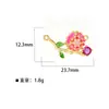 Pingente em formato de coração com gota de óleo estilo minimalista ins europeu e americano, plaquinha retangular personalizada, pingente de colar de flor, atacado transfronteiriço