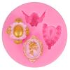Molde de silicona para chocolate con fondant de 4 agujeros con relieve de gemas, herramientas de repostería occidentales, molde decorativo de silicona