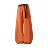 Pantalones de pierna ancha con cintura elástica, drapeados, de corte limpio, con hebilla, hasta el suelo, de alta costura para hombre Jian Heng