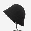 Chapéu de bacia macio de lã outono e inverno cor mista preto simples versátil moda aba curta dobrável grosso quente chapéu feminino