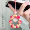 Pulsera de flor de bodhi Myrica rubra flotante para mujer, cordón para teléfono móvil de garra de gato, cadena para teléfono móvil de pareja, colgante de coche exquisito, cuentas de Buda, texto, juego