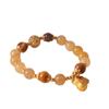 Regalo para Novia: Pulsera de Piedra Lunar de Cristal Rubio Natural, Bestia Tragadora de Oro Cristal de Titanio Piedra de la Riqueza Pulsera de Cristal Rubio Amarillo
