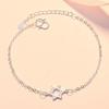 Estrela coreana com pulseira de prata estrela de seis pontas vazada tornozeleira estrela de seis pontas joias doces moda casal de estudantes