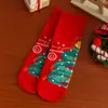 Calcetines Zhuji Calcetines de Navidad Calcetines para Hombre y Mujer Regalos Navideños de Invierno Calcetines Lindos de Dibujos Animados Coreanos Calcetines de Algodón Rojos Grandes
