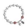 Pulsera Geométrica de Cuentas Redondas de Fresa para Mujer Retro Industria Pesada Moda Nacional Colgante de Hombre Pulsera Plateada en Plata S925 Pulsera Estilo Ins