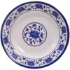 Kaibaiya Prato Redondo de Melamina Imitação Porcelana Azul e Branco Prato de Plástico Prato de Restaurante Chinês Prato de Frutas Comercial