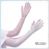 Guantes de Manga de Hielo para Protección Solar al Aire Libre para Mujer Verano Manga Larga Fina Conducción Montar Mano Descubierta Protección UV Seda de Hielo Brazo KX