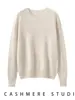 Idea Yarn 100% Cachemira Pura Prendas de Punto Otoño e Invierno Nuevo para Mujer Cuello Redondo Holgado Manga Raglán Prendas de Punto Aspecto Adelgazante Prendas de Punto