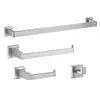 Conjunto de 5 Peças de Ferragens para Banheiro Moderno Minimalista de Aço Inoxidável 304 Preto Fosco, Conjunto de Acessórios para Banheiro com Instalação por Furo