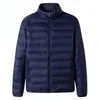 Chaqueta ligera con relleno de plumón para hombre y mujer, adecuada para otoño e invierno, con cuello alto, cortavientos y cálida, diseño con cremallera, estilo casual y sin capucha