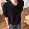 Camisa Polo Casual Masculina, Gola Estilosa, Malha Respirável de Verão, Nova Camiseta Masculina Versátil de Manga Curta Slim Fit