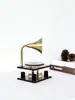 Fonógrafo Retro Minimalista Moderno de Ceniza y Cristal Modelo Decorativo de Disco de Vinilo para Escritorio Adorno de Interior de Habitación