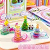 Nuevas Pegatinas en Relieve, Pegatinas de Cristal 3D Estilo Jenga, Pegatinas Decorativas de Dibujos Animados para Niños, Materiales para Journaling