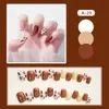 Série mini T longo blush gradiente floração francesa amor glitter finalizado unhas postiças usando placas de unha atacado