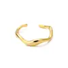 Versión coreana de anillo pequeño fresco de acero inoxidable forma de ola anillo para mujer anillo anillo de apertura ajustable artículo en stock