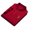Camiseta Polo de Manga Corta para Hombre Parson Long 2026 Estilo Nuevo Cuello Solapa Algodón Puro Bordado Piqué Polo para Hombres de Mediana Edad