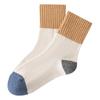 Meias Grossas Quentes de Lã com Mistura de Pelo de Coelho para Outono e Inverno, Meia de Cano Médio com Blocos de Cor, Meias de Dormir Femininas - Venda por Atacado