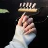 30 Piezas de Puntas Populares de Uñas Artísticas Domésticas, Colección Dulce y Linda de Nudo de Lazo Ojo de Gato Estilo Francés, Puntas de Uñas Portátiles al por Mayor