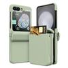 Adequado para Capa de Celular Zflip8 com Inserção de Cartão, Capa de Celular Samsung Dobrável Zflip7 com Dobradiça de Mola Multifuncional PC