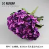 Salón de Bodas Floral Morado Flores de Seda para Boda Hortensias Rosas Hojas de Bambú Hojas de Hierro Hojas de Arce Flores Artificiales