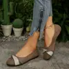 Comercio exterior transfronterizo, talla grande, colección nueva 2026, punta redonda, suela plana, zapatos casuales para mujer sin cordones con adornos de pedrería