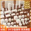 Mesa Silla Sofá Caja de Arena Muebles Miniatura DIY Hecho a Mano Modelo de Plano de Piso Interior Figura Casa de Muñecas Muebles Adornos