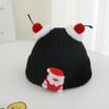Gorro Navideño Lindo de Invierno Gorro de Lana para Niños Color Sólido Cálido Gorro de Punto para Bebés de 2 a 7 Años Exportación