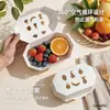 Caja de embalaje desechable, grado alimenticio, gruesa y duradera, diseño octagonal, con tapa, caja para frutas, pan, ovalada