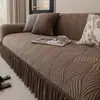 Saia de Borda para Almofada de Sofá Jacquard Creme Capa de Sofá Modelo Novo 2026 Anti-Risco Cobertura Completa Universal Capa Protetora para Todas as Estações